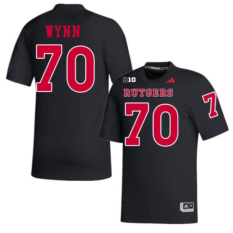 Rutgers Scarlet Knights #70 N-Kye Wynn College Football Jerseys Stitched-Black